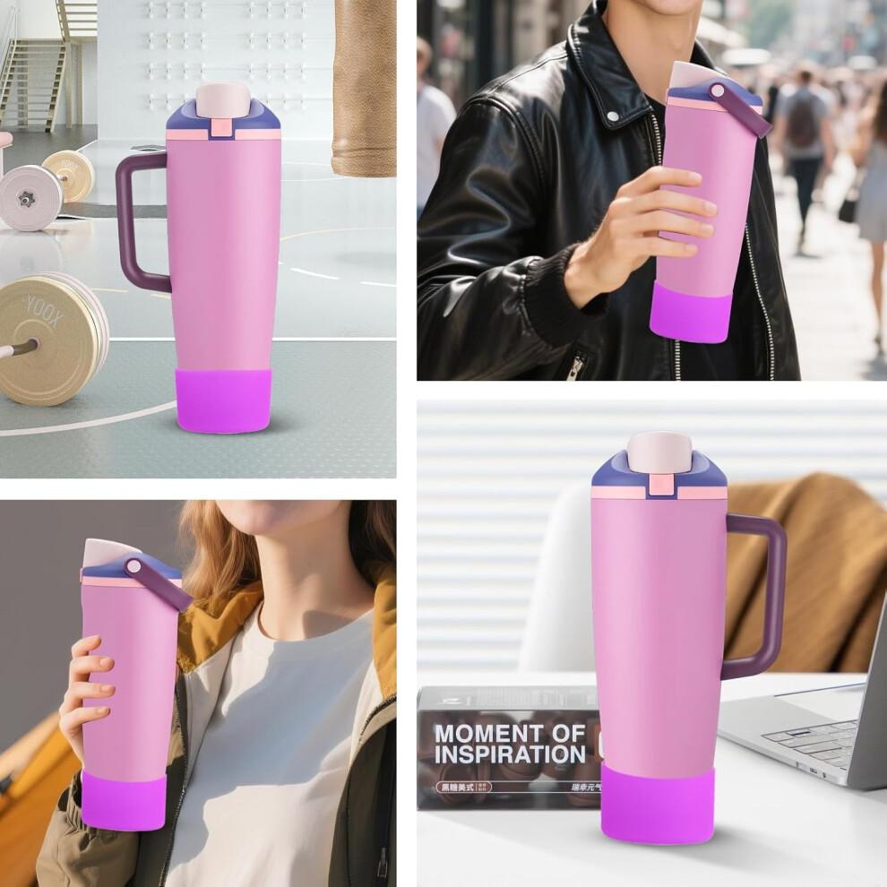 2 Pezzi Basetta in Silicone per Bottiglie e Tumbler Owala 30oz & 40oz FreeSip Sway, Accessori per Owala - Viola
