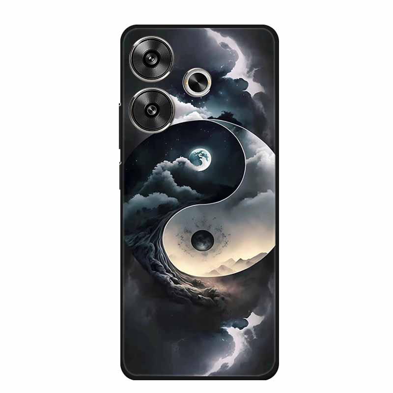 6.79" For Poco M6 4G Case POCOM6 Phone Cover Black Silicone Soft Back Cover Case For Xiaomi Poco M6 4G Case M 6 Protective Coque