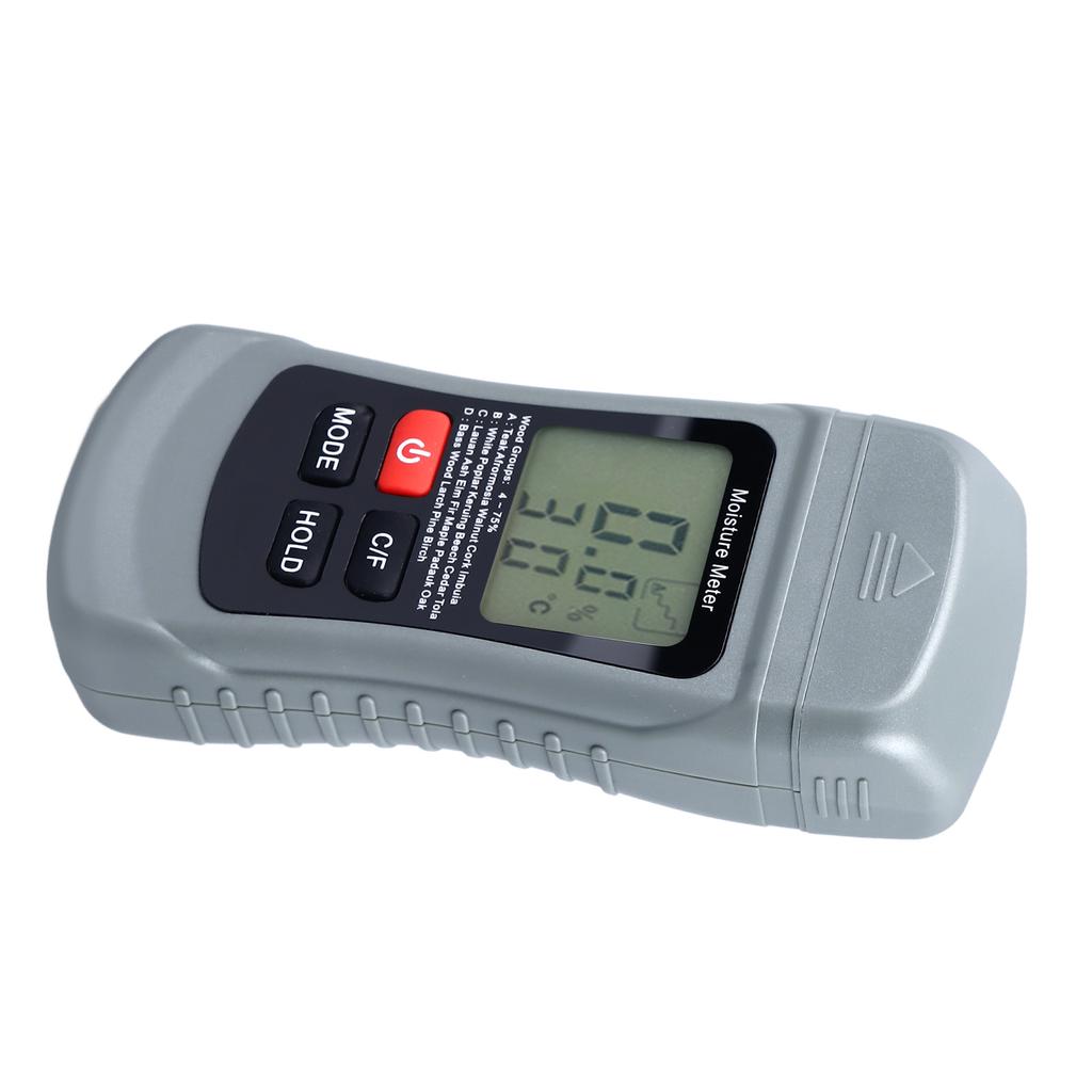 Pin Type Moisture Meter LCD Digital Display Moisture Detector for Wood Wall Paper Detection Temperature Tester
