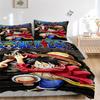 3pc Luffy One Piece Bedding Set Guest Room Bedroom Decor Christmas Halloween Decor Gifts- All Seasons (No Insert)a1013097
