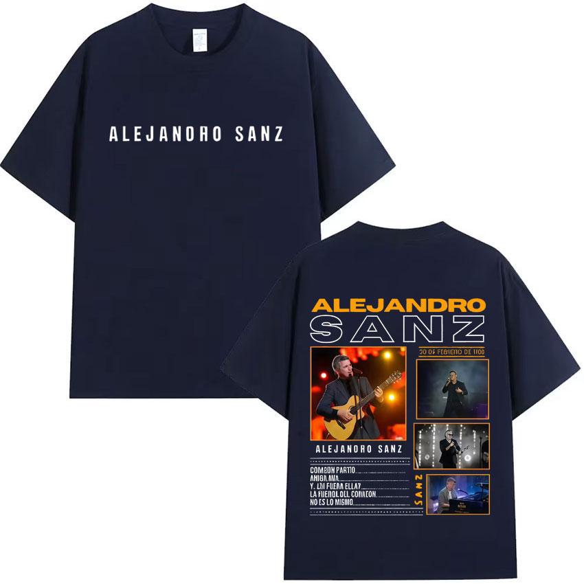 Singer Alejandro Sanz Graphic Fashion Tshrit Summer Harajuku T Shirt Gothic Mens Cotton Tshirt Casual Oversized Tees Fans Gift