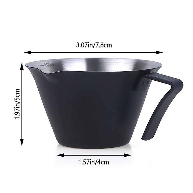 1Pc 100Ml Espresso Measuring Cup With Handle Stainless Steel Coffee Shot Coffee Pouring Cup Home Kitchen Measuring Accessories