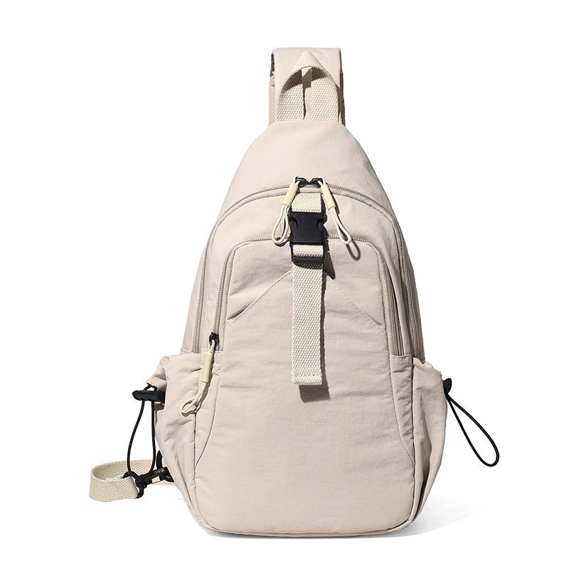 

Chest Bag Women s Multifunctional Shoulder Crossbody Bag Lightweight Water-repellent Nylon Bag бежевый