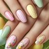 Unghii False Coffin Lucioase, Unghii False Lipicioase în 12 Mărimi, 24 Bucăți Vârfuri de Unghii French pentru Decoruri DIY Nail Art