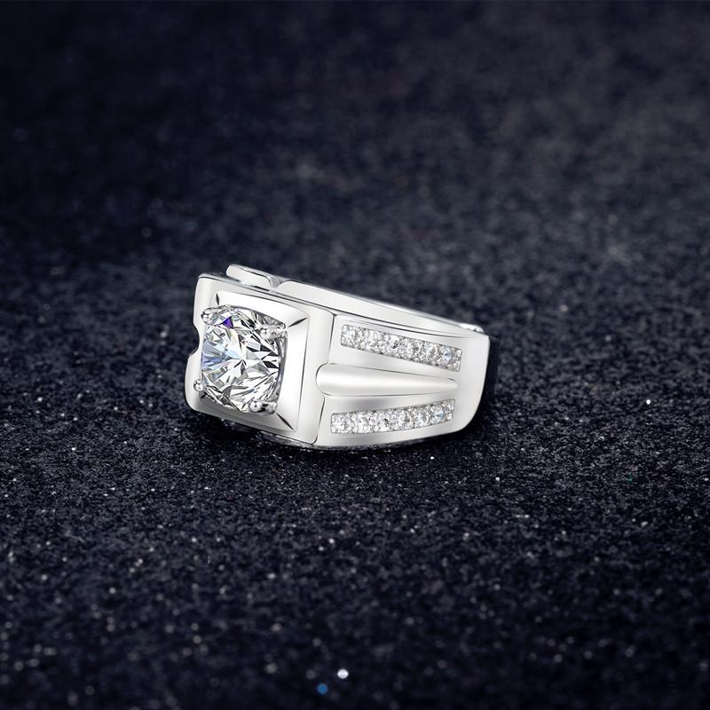 Sace Gems Klassisk Kobberlegering Zirkon Herre Ring Stilig Herre Ring