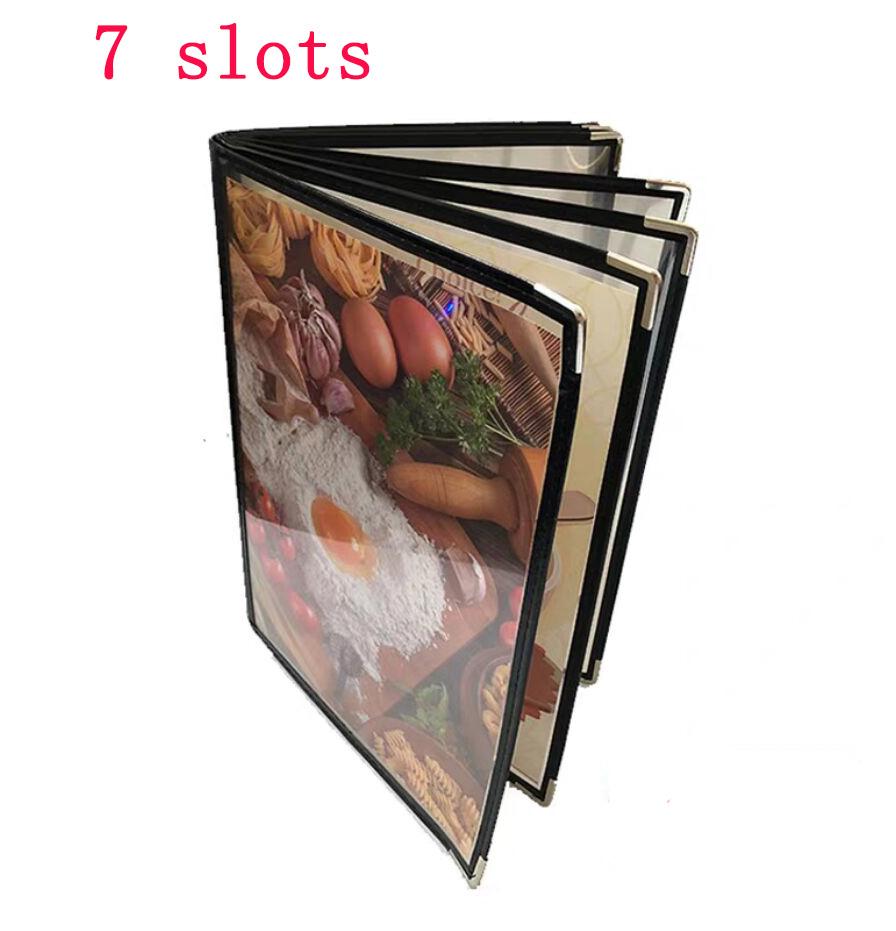 For A4 1/2/3/4/5/ 6/7/8/10/ Slots Single Dobule Three Panel Plastic Menu Holder Transparent Folder Cover