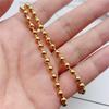 2023 Korean Style Gold Bead Titanium Steel Necklace for Women - Elegant Short Collarbone Chain