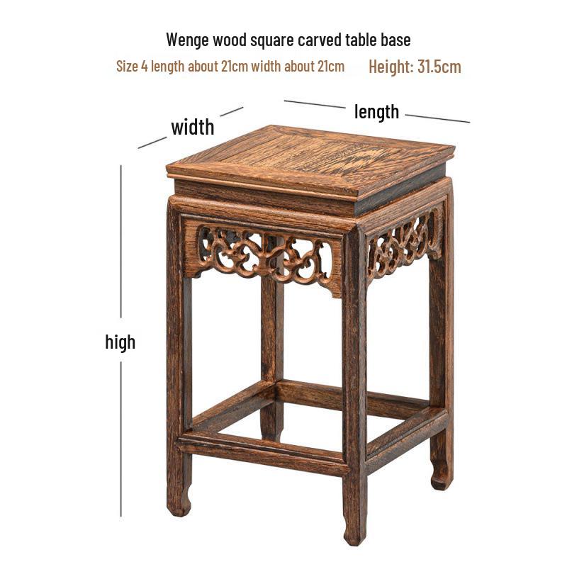 Base en Bois Massif Wengé et Palissandre pour Ornements Artisanaux: Vase, Pot en pierre, Bonsaï, Statue de Bouddha, Support d'exposition pour théière