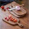 Wooden Cutting Board with Handle, Food-Safe for Meat Fish Cheese Fruits Pizza, for Home Restaurant Use, Elegant Kitchenware
