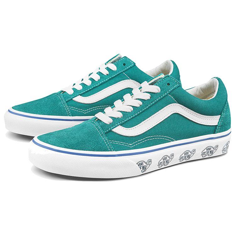 Vans Old Skool Series Turtle Print Retro Low-Top Skate Shoes Unisex Sneakers Light-Green VN0A3WKT4RT