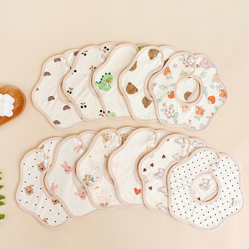 Vierlagige Mull-Baby-Swaddle-Decke mit Cartoon-Motiv - Anti-Schreck-Wickeltuch