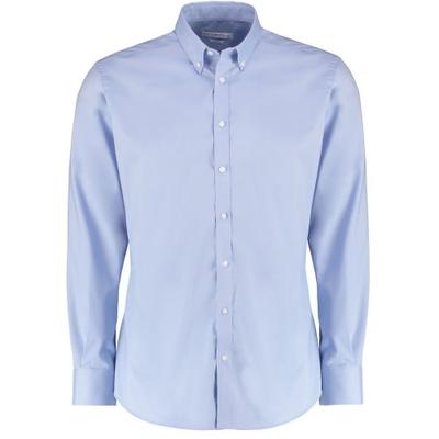 Mens Oxford Stretch Slim Long-Sleeved Shirt
