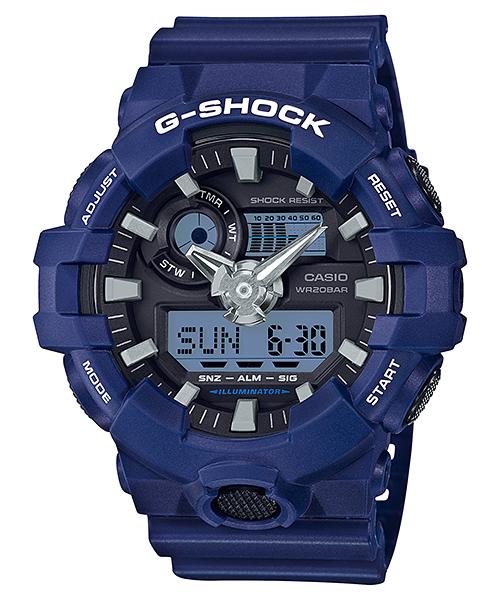 

Casio Men s Resin 200M Water Resistant Analog Shock Resistant Quartz Watch GA-700-2A синий