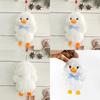 Plush Cuter Duck Keychain With Grid Tie Design For Childrens Gift Celebration