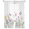 Spring Flower Butterfly Sheer Curtains For Living Room Bedroom Home Decor Kitchen Tulle For Windows Voile Drapes
