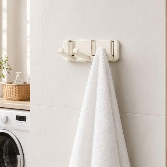 Fold Flat Coat Rack Over The Door Hanger Hooks Foldable No Drilling Adhesive