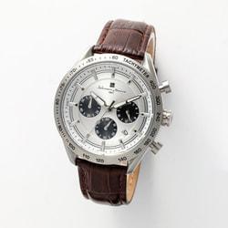 Salvatore Marra Chronograph Men's Leather Belt SM23104-SSWH Wrist Watch