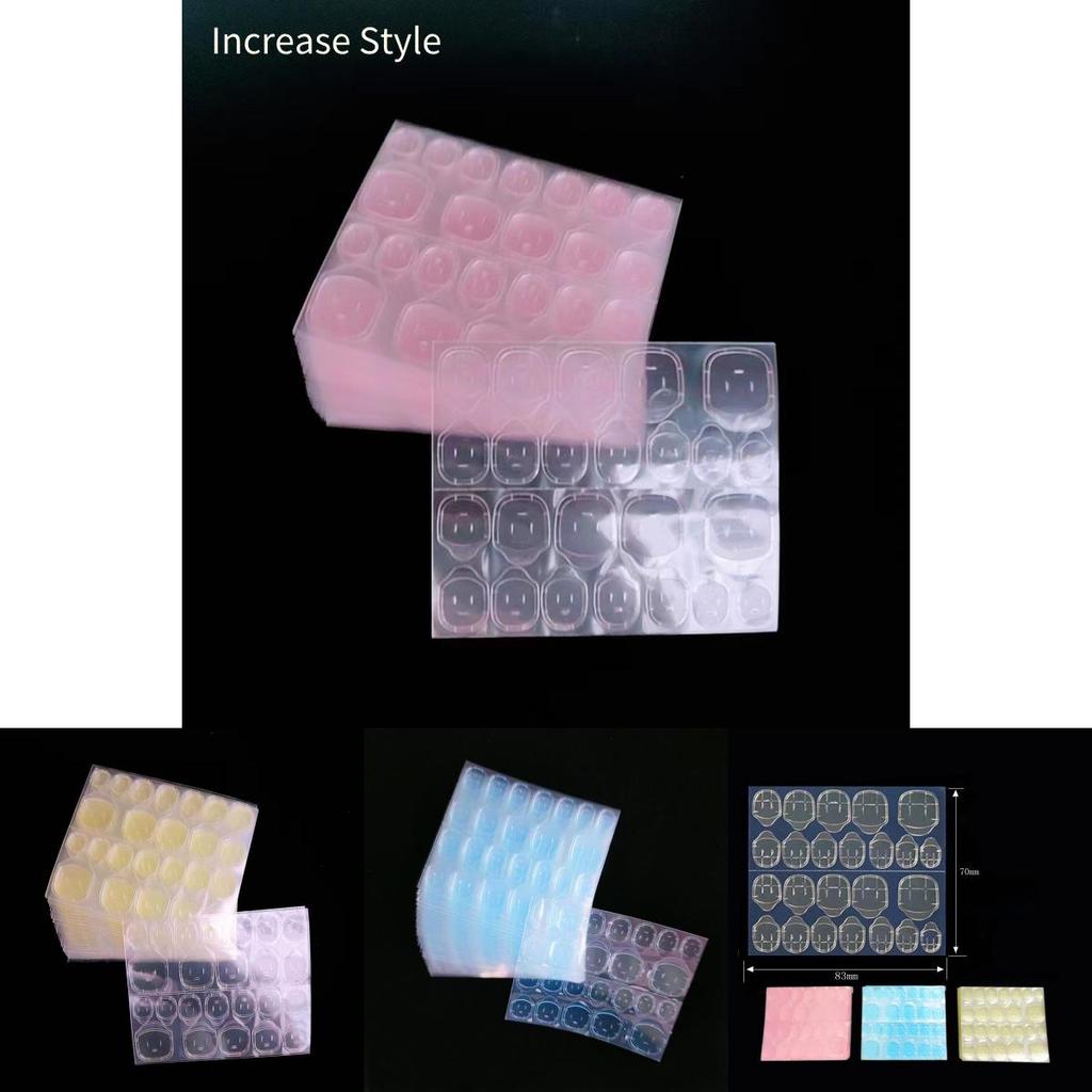 Adesivo Gel Giallo Trasparente Biadesivo a Gelatina per Unghie per Manicure Estesa Durata 24 Pezzi 0,35 mm