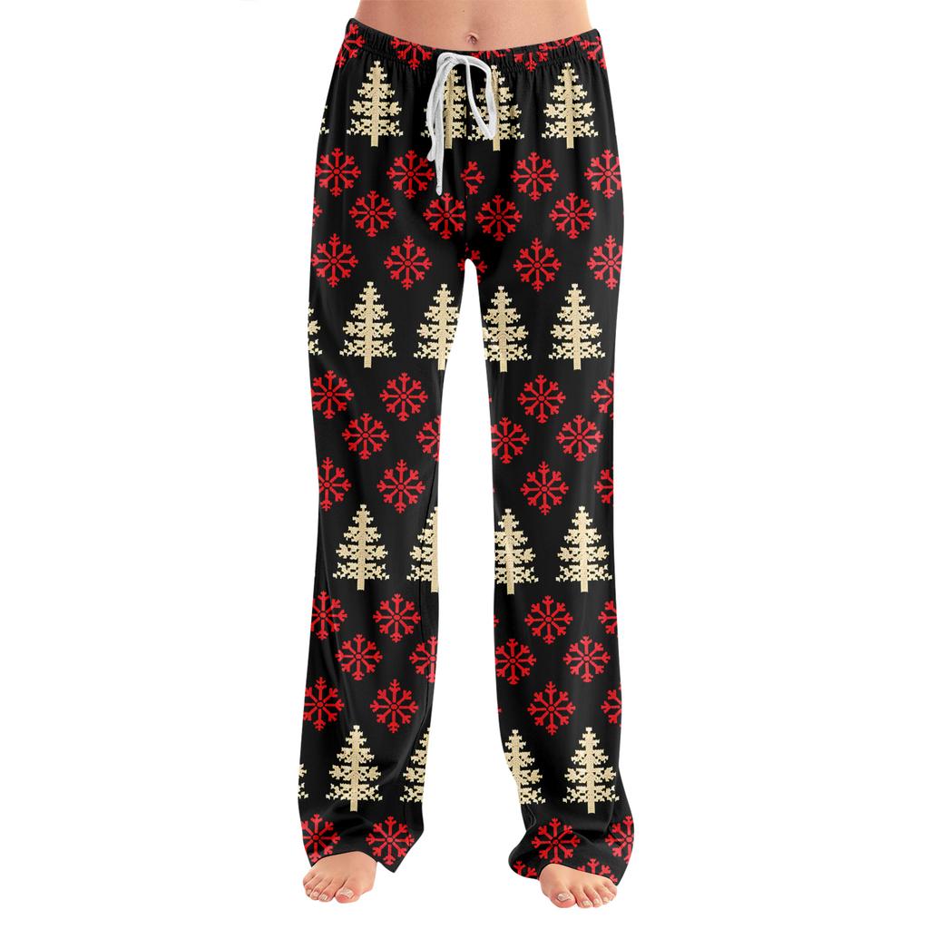Adult fashionable loose Christmas printed casual pants, loungewear, sleep pants