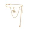 Jewelry Retro Diamond Star Love Pearl Chain Tassel Brooches Elegant Women Clothing Decor Accessories Bag Pendant Suit Pins Gift