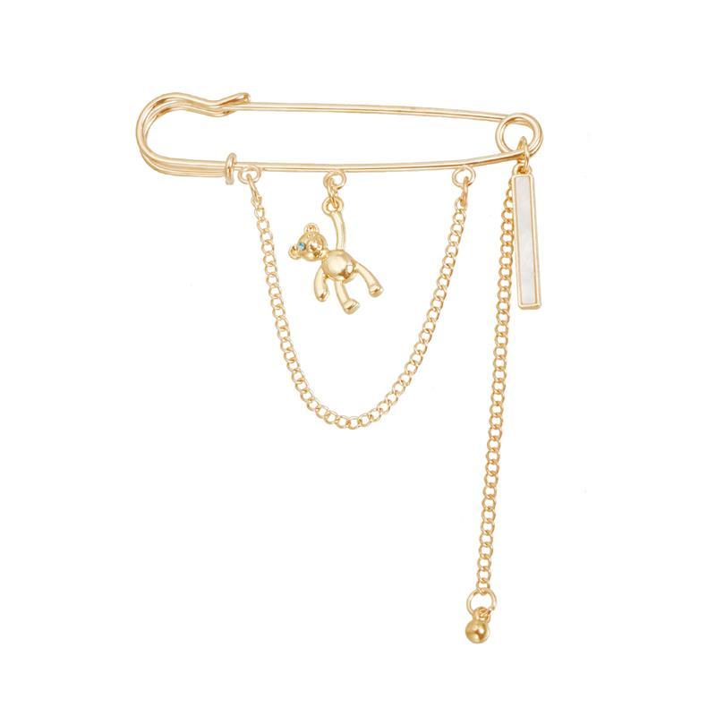 Jewelry Retro Diamond Star Love Pearl Chain Tassel Brooches Elegant Women Clothing Decor Accessories Bag Pendant Suit Pins Gift