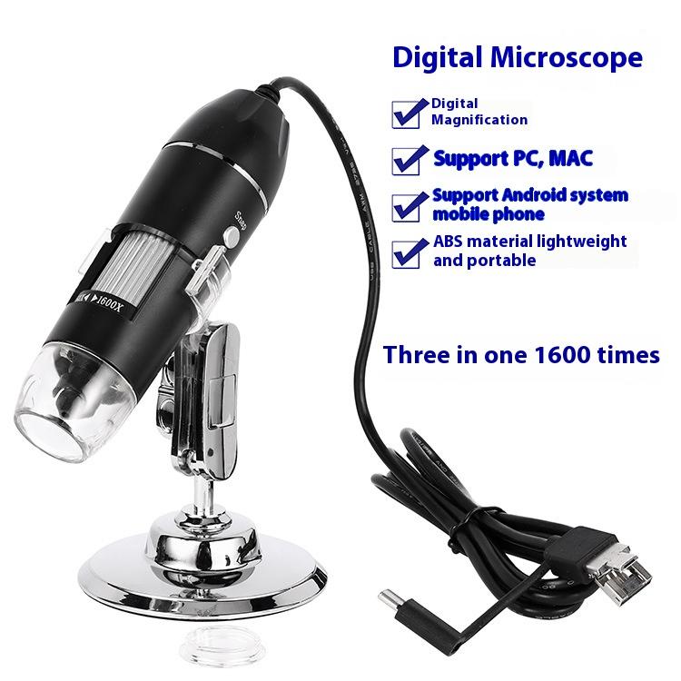 Digital Usb Microscope Three In One 1000X Electron Microscope 1600X Maintenance Magnifying Glass