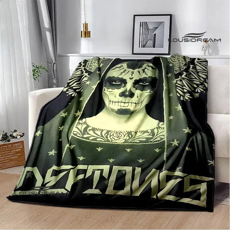 Coperta con logo band Deftones coperta per bambini coperta in flanella morbida accogliente coperta per casa viaggio regalo di compleanno decorazione