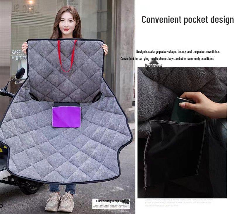 Thickened Waterproof Fleece-lined Windshield for Electric Vehicles - Cold-Proof Cover for Spring, Autumn, and Winter