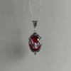 Gothic Vampire Bat Pendant Necklace with Black Gemstone - Halloween Gift