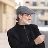 Winter Thickened Cap, Vintage Plaid Beret, Men's Forward Hat, Hat