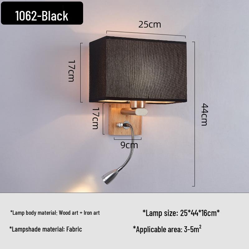European LED Wall Lamp: Wooden Craft Bedside Light for Hotel or Bedroom