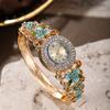Quartz Movement Rhinestone Dress Watch Round Dial Quartz Bracelet Wristwatch  Casual Occasion