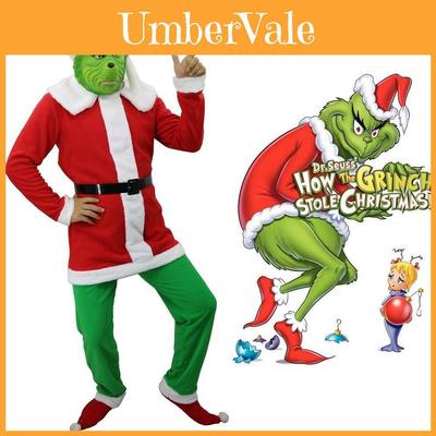Festive How The Grinch Stole Christmas Adult Costume Suit For Holiday Cosplay Fun