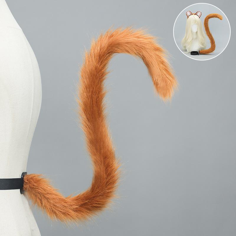 

Handmade simulated hamster ear headband cos beast ear tail set Lolita kc plush cute hamster headdress