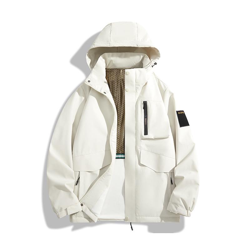 Men's Trendy Autumn Windbreaker: Stylish, Three-Proof, Warm Workwear and Casual Cotton Jacket for Couples