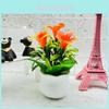 Artificial Lily Plant With Plastic Construction For Office Desk Decor And Home Interior