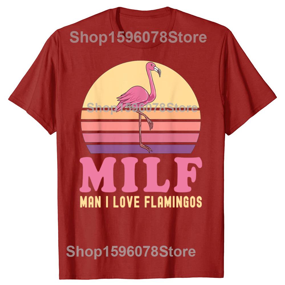 

Мужчина Я Люблю Фламинго Смешная MILF Розовая Шутка Вечеринка Футболки Мужская Женская Мода Повседневная Футболка 100% Хлопок Свободная Футболка Оверсайз S