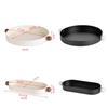 Creative Fruit Plate Metal Round Candy Dish with Handle Oval Table Tray Large  Storage Tray for Living Room Snacks Decoration