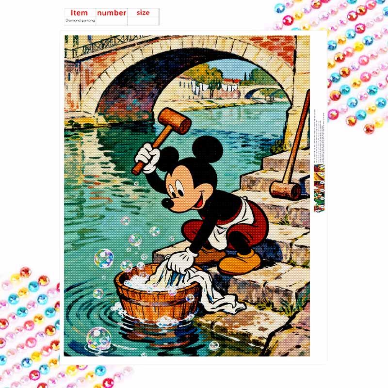 Disney 5D diamond painting set Mickey Mouse laundry DIY handmade diamond painting art production diamond decorative painting