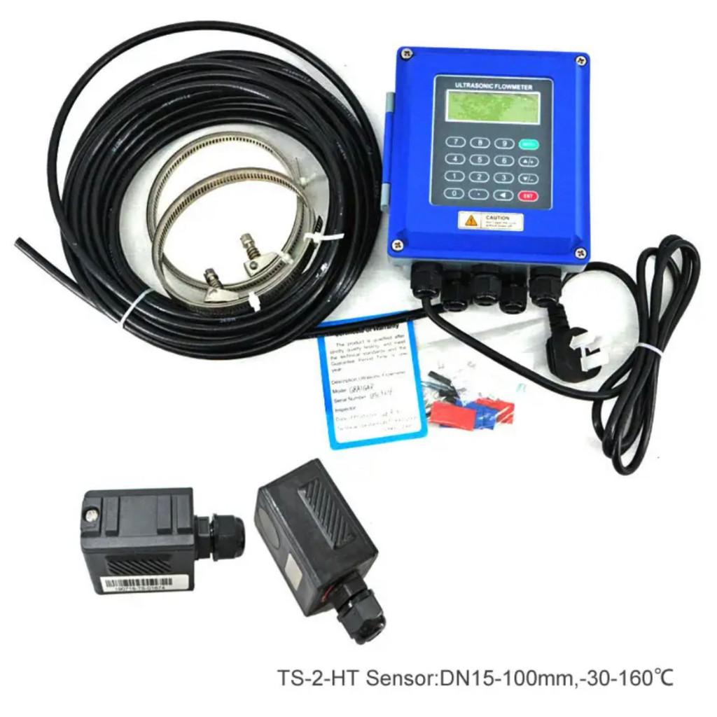 TUF-2000B Wall Mounted Clamp On Ultrasonic Flowmeter Portable Digital Water Liquid Flow Meter