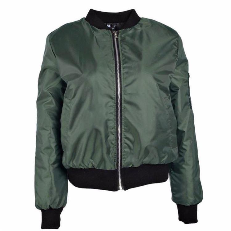 Women Zip Coat Fashion Baseball Jacket for Autumn Winter Solid Color