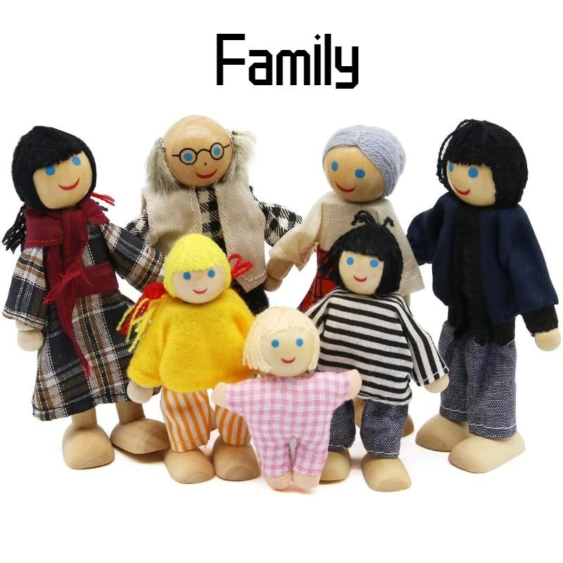Handcrafted Wooden Family Puppets Jointed And Lifelike Ideal For Display Or Play