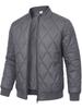 Men Solid Color Stand Collar Thickened Warm Quilted Bomber Jacket Casual Outerwear