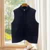 Nanyou Women's Diamond Pattern Wool Stand Collar Zipper Vest - Stylish & Versatile for Autumn/Winter Layering