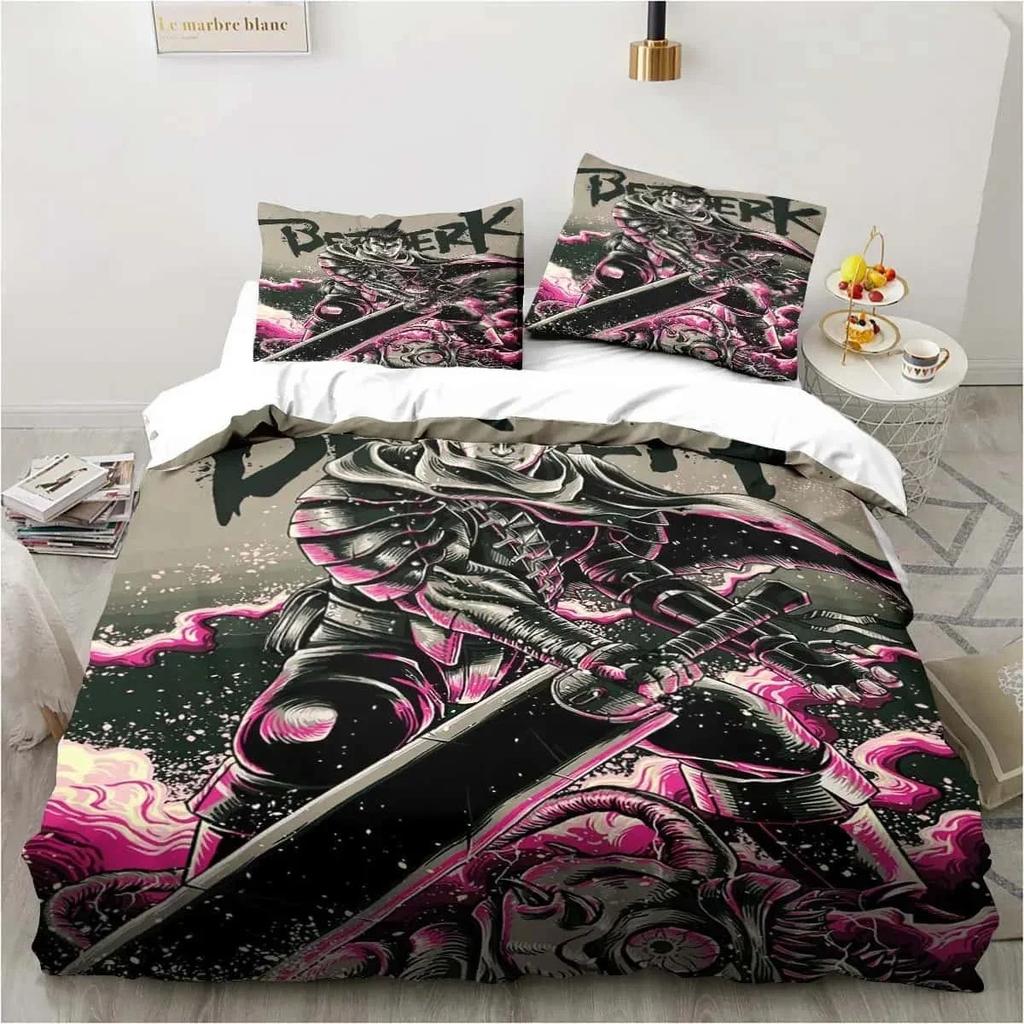 Polyester Comfortable Anime Print Duvet Cover Set With Duvet Cover And Pillowcases King Queen Twin Sizes For All Ages