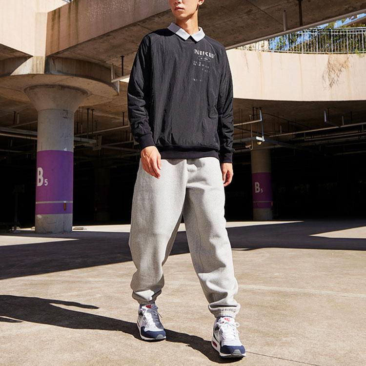 Nike French Terry Crew Neck Pullover Sweatshirt Men Sweatshirt Black DD5938-010