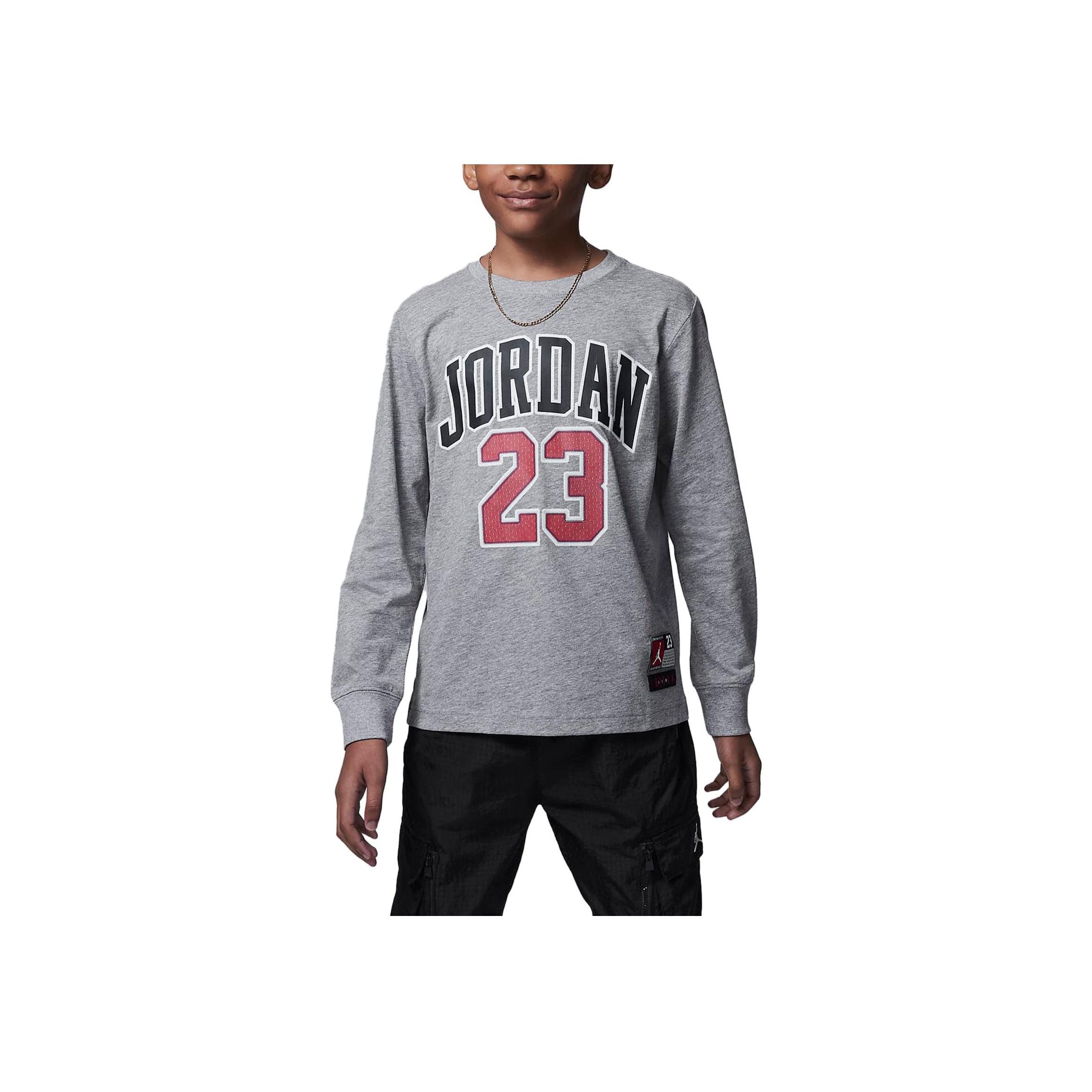 

Jordan Practice Flight Letter Logo Printed Casual Long Sleeve T-Shirt Kids Tops Gray FV2490-091 L