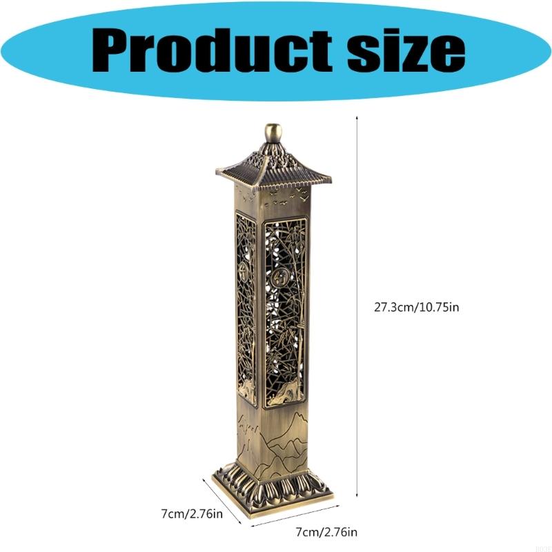 Antique Metal Bamboos Pattern Vertical Hollow Incenses Burners For Tea Room And Meditations With Stable Base Home Decors B03E