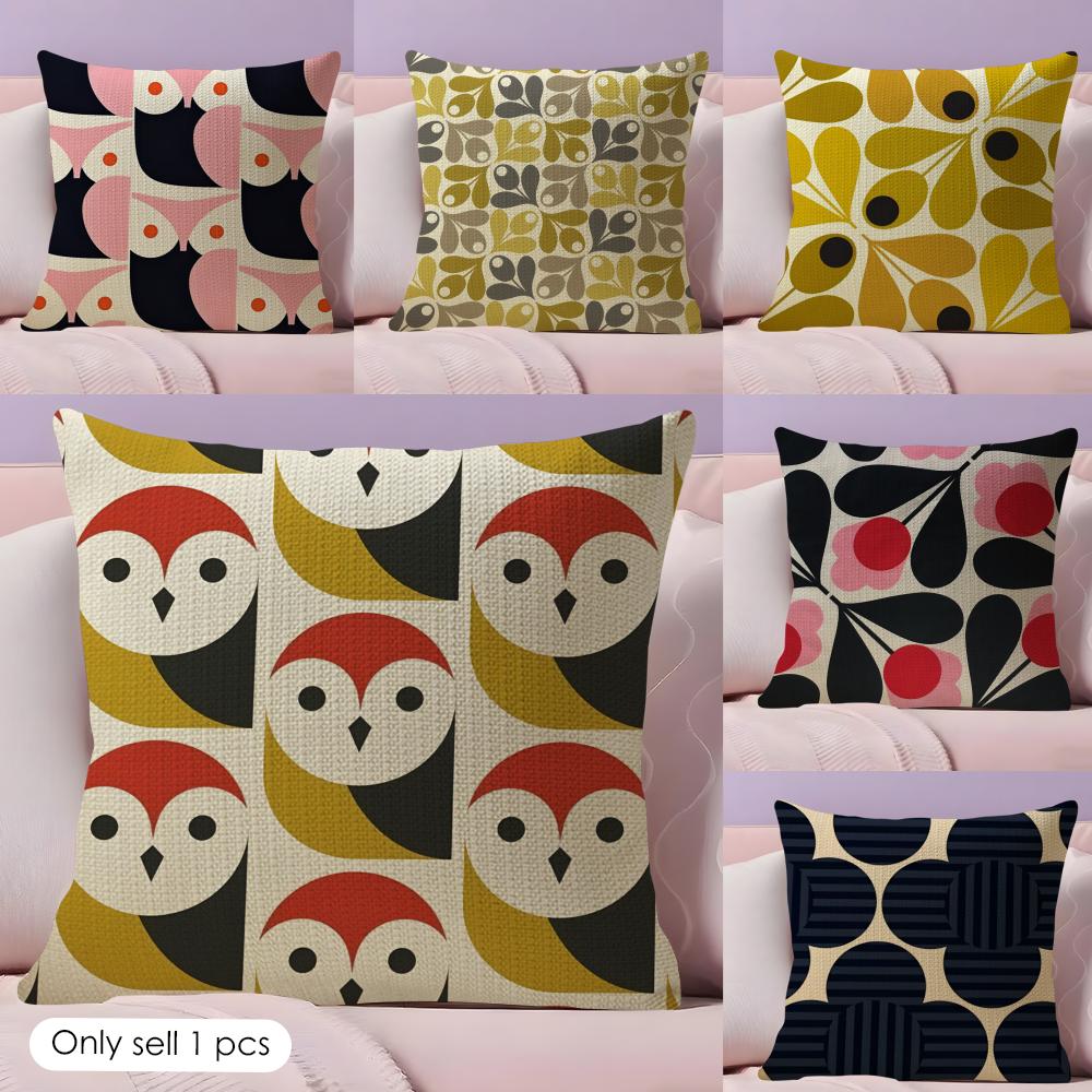 Brand OOrla Kiely Cushion Cover Natural Linen Organic Fabric DoubleSided Printing Couch Pillow Covers Home Decor