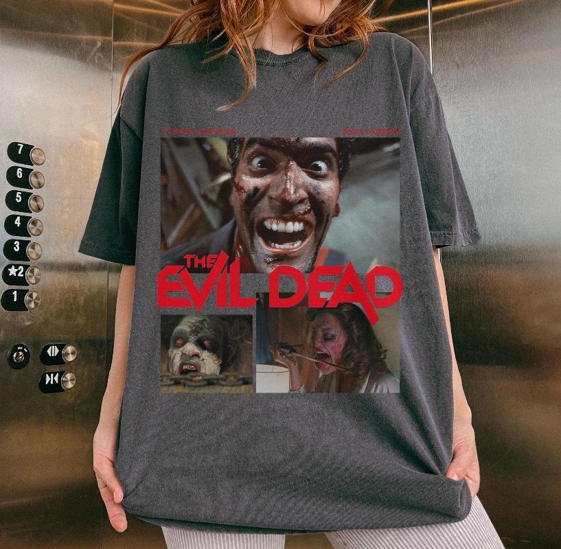 Evil Dead Horror Movie TShirt Unisex Scary Movie Tee shirt Birthday Gift Vintage Retro Movie Crewneck shirt